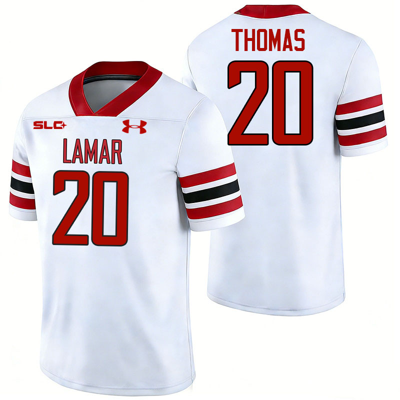 Lamar Cardinals #20 Blake Thomas College Football Jerseys,Uniforms-White